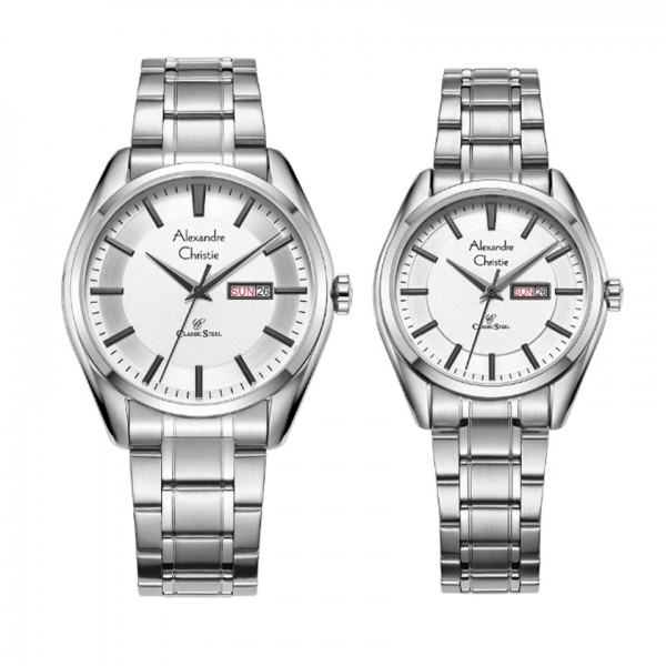 Alexandre Christie AC 8672 Silver White Couple